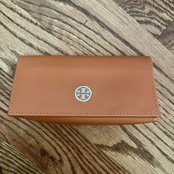 Tory Burch Orange and Gold Eyewear Case - Picture 1 of 5
